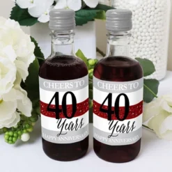 Big Dot Of Happiness We Still Do - 40th Wedding Anniversary - Mini Wine And Champagne Bottle Label Stickers - Anniversary Party Favor Gift - Set Of 16 -Anagram Shop GUEST aeff6737 53d5 4911 a37f 86e0328eb132