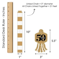 Big Dot Of Happiness We Still Do - 50th Wedding Anniversary - 90 Chain Links & 30 Paper Tassels Decoration Kit - Party Paper Chains Garland - 21 Feet -Anagram Shop GUEST aeff9ae4 061d 4a28 a3f6 1fd1a1d19256