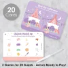 Big Dot Of Happiness Pajama Slumber Party - 2-in-1 Girls Sleepover Birthday Party Cards - Activity Duo Games - Set Of 20