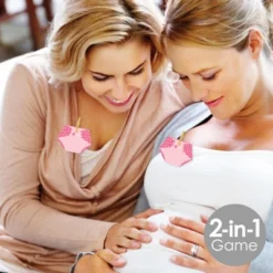 Big Dot Of Happiness Baby Girl - Pink Baby Shower Conversation Starter - 2-in-1 Dirty Diaper Game - Set Of 24