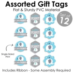 Big Dot Of Happiness Blue Elephant - Assorted Hanging Boy Baby Shower Or Birthday Party Favor Tags - Gift Tag Toppers - Set Of 12 -Anagram Shop GUEST b0224b97 92d2 4c12 a86c ab73d1c7bb2a