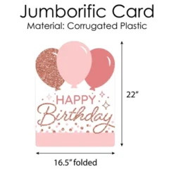 Big Dot Of Happiness Pink Rose Gold Birthday - Happy Birthday Giant Greeting Card - Big Shaped Jumborific Card - 16.5 X 22 Inches -Anagram Shop GUEST b0574501 0593 4d0b 8d2b 91544e4bb52e