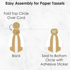 Big Dot Of Happiness We Still Do - 50th Wedding Anniversary - DIY Anniversary Party Pennant Garland Decoration - Triangle Banner - 30 Pieces -Anagram Shop GUEST b101bea8 384a 498f 8fbb bc53a5758c21