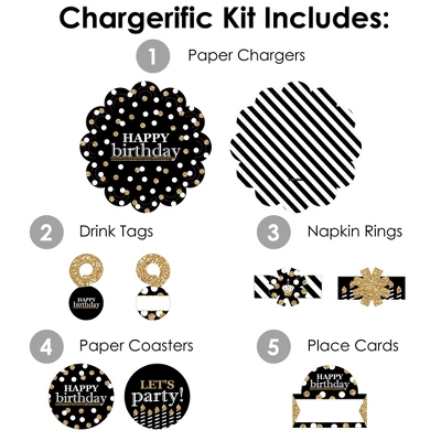 Big Dot Of Happiness Adult Happy Birthday - Gold - Birthday Party Paper Charger & Table Decorations Chargerific Kit For 8 2 Big Dot Of Happiness Adult Happy Birthday - Gold - Birthday Party Paper Charger & Table Decorations Chargerific Kit For 8 - Image 2