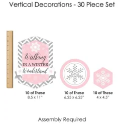 Big Dot Of Happiness Pink Winter Wonderland - Holiday Snowflake Birthday Party & Baby Shower DIY Dangler Backdrop - Hanging Vertical Decor - 30 Pieces -Anagram Shop GUEST b2a4de7b 8edc 4394 9512 3503a7b80f2e