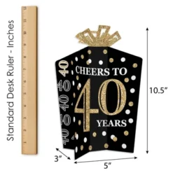 Big Dot Of Happiness Adult 40th Birthday - Gold - Table Decorations - Birthday Party Fold And Flare Centerpieces - 10 Count -Anagram Shop GUEST b2eb7cc4 8a7b 4438 a284 ee7813e50570