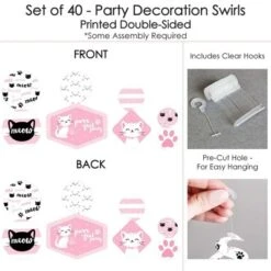 Big Dot Of Happiness Purr-fect Kitty Cat - Kitten Meow Baby Shower Or Birthday Party Hanging Decor - Party Decoration Swirls - Set Of 40 -Anagram Shop GUEST b34a3e5e e1a9 4ae3 aa98 bf24dd4416e1