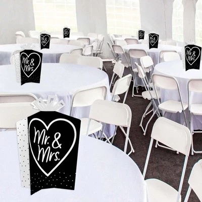 Big Dot Of Happiness Mr. And Mrs. - Table Decorations - Black And White Wedding Or Bridal Shower Fold And Flare Centerpieces - 10 Count 3 Big Dot Of Happiness Mr. And Mrs. - Table Decorations - Black And White Wedding Or Bridal Shower Fold And Flare Centerpieces - 10 Count - Image 3