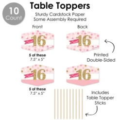 Big Dot Of Happiness Sweet 16 - 16th Birthday Party Supplies Decoration Kit - Decor Galore Party Pack - 51 Pieces -Anagram Shop GUEST b48c1776 5fea 4545 80ef 22a3a458cd35