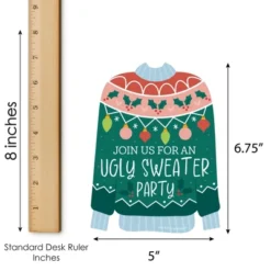 Big Dot Of Happiness Colorful Christmas Sweaters - Shaped Fill-In Invitations - Ugly Sweater Holiday Party Invitation Cards With Envelopes - Set Of 12 -Anagram Shop GUEST b4cb906a eea7 43f7 89b9 7234d34c61b0