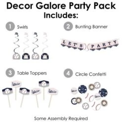 Big Dot Of Happiness Batter Up - Baseball - Baby Shower Or Birthday Party Supplies Decoration Kit - Decor Galore Party Pack - 51 Pieces