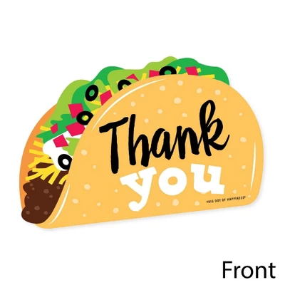 Big Dot Of Happiness Taco 'Bout Fun - Shaped Thank You Cards - Fiesta Thank You Note Cards With Envelopes - Set Of 12 2 Big Dot Of Happiness Taco 'Bout Fun - Shaped Thank You Cards - Fiesta Thank You Note Cards With Envelopes - Set Of 12 - Image 2