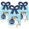 Big Dot Of Happiness Boy Special Delivery - Square Favor Gift Boxes - It's A Boy Stork Baby Shower Bow Boxes - Set Of 12