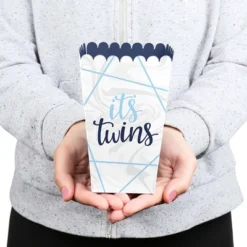Big Dot Of Happiness It's Twin Boys - Blue Twins Baby Shower Favor Popcorn Treat Boxes - Set Of 12 -Anagram Shop GUEST b70abea2 2124 46cc a6c0 709bad35e42a