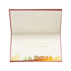 8ct Papyrus Gold Glittered Sleigh Boxed Holiday Greeting Cards