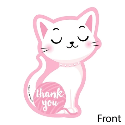 Big Dot Of Happiness Purr-fect Kitty Cat - Shaped Thank You Cards - Kitten Baby Shower Birthday Party Thank You Note Cards With Envelopes - Set Of 12 2 Big Dot Of Happiness Purr-fect Kitty Cat - Shaped Thank You Cards - Kitten Baby Shower Birthday Party Thank You Note Cards With Envelopes - Set Of 12 - Image 2