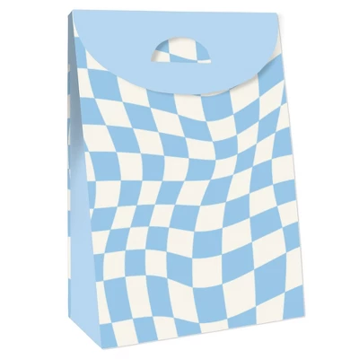 Big Dot Of Happiness Blue Checkered Party - Gift Favor Bags - Party Goodie Boxes - Set Of 12 2 Big Dot Of Happiness Blue Checkered Party - Gift Favor Bags - Party Goodie Boxes - Set Of 12 - Image 2