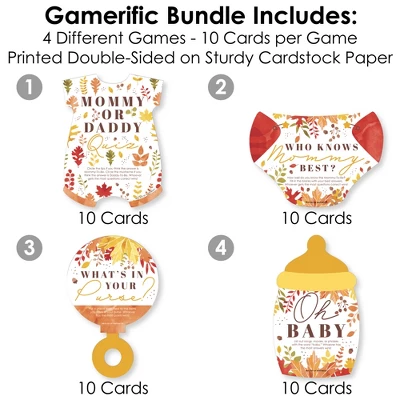 Big Dot Of Happiness Fall Foliage Baby - 4 Autumn Leaves Baby Shower Games - 10 Cards Each - Gamerific Bundle 2 Big Dot Of Happiness Fall Foliage Baby - 4 Autumn Leaves Baby Shower Games - 10 Cards Each - Gamerific Bundle - Image 2