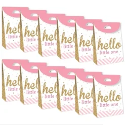 Big Dot Of Happiness Hello Little One - Pink And Gold - Girl Baby Shower Gift Favor Bags - Party Goodie Boxes - Set Of 12 -Anagram Shop GUEST bb7332f7 7b8b 4a60 a5d2 9c17faa888eb