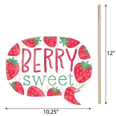 Big Dot Of Happiness Funny Berry Sweet Strawberry - Fruit Themed Birthday Party Or Baby Shower Photo Booth Props Kit - 10 Piece 3 Big Dot Of Happiness Funny Berry Sweet Strawberry - Fruit Themed Birthday Party Or Baby Shower Photo Booth Props Kit - 10 Piece - Image 3