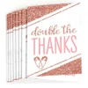 Big Dot Of Happiness It's Twin Girls - Pink And Rose Gold Twins Baby Shower Thank You Cards (8 Count)