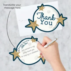 Big Dot Of Happiness Twinkle Twinkle Little Star - Shaped Thank You Cards - Baby Shower Or Birthday Party Thank You Cards With Envelopes - Set Of 12