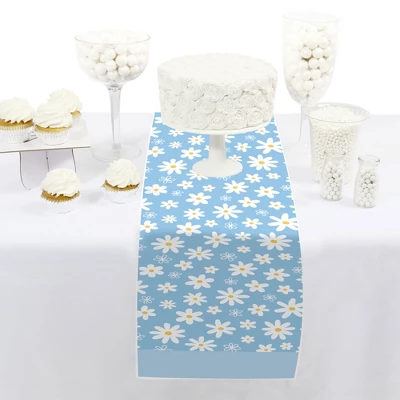 Big Dot Of Happiness Blue Daisy Flowers - Petite Floral Party Paper Table Runner - 12 X 60 Inches 1 Big Dot Of Happiness Blue Daisy Flowers - Petite Floral Party Paper Table Runner - 12 X 60 Inches