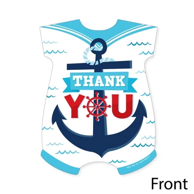 Big Dot Of Happiness Ahoy It's A Boy - Shaped Thank You Cards - Nautical Baby Shower Thank You Note Cards With Envelopes - Set Of 12 2 Big Dot Of Happiness Ahoy It's A Boy - Shaped Thank You Cards - Nautical Baby Shower Thank You Note Cards With Envelopes - Set Of 12 - Image 2