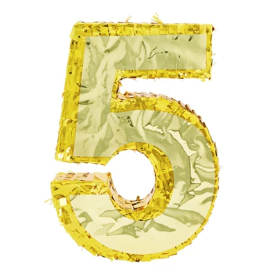 Juvale Small Gold Foil Number 5 Pinata For 5th Birthday Party Decorations & Supplies, 15.5 X 10.5 X 3 In 5 Juvale Small Gold Foil Number 5 Pinata For 5th Birthday Party Decorations & Supplies, 15.5 X 10.5 X 3 In - Image 5