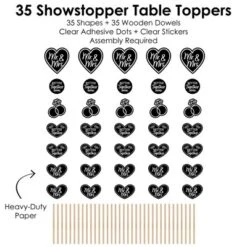 Big Dot Of Happiness Mr. And Mrs. - Black And White Wedding Or Bridal Shower Centerpiece Sticks - Showstopper Table Toppers - 35 Pieces -Anagram Shop GUEST bf15be0a 844e 454b 90f1 023f7d8922e1