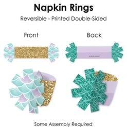 Big Dot Of Happiness Let’s Be Mermaids - Baby Shower Or Birthday Party Paper Napkin Holder - Napkin Rings - Set Of 24 -Anagram Shop GUEST bf5b5098 5e83 418f a73f ecac2535d0bb