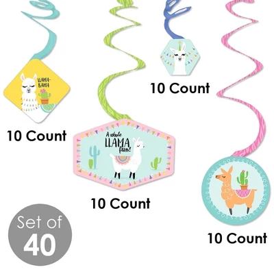 Big Dot Of Happiness Whole Llama Fun - Llama Fiesta Baby Shower Or Birthday Party Hanging Decor - Party Decoration Swirls - Set Of 40 3 Big Dot Of Happiness Whole Llama Fun - Llama Fiesta Baby Shower Or Birthday Party Hanging Decor - Party Decoration Swirls - Set Of 40 - Image 3