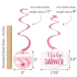 Big Dot Of Happiness It's A Girl - Pink Baby Shower Hanging Decor - Party Decoration Swirls - Set Of 40 -Anagram Shop GUEST c01410df 31a8 4afa b0b3 7a38f06d8f05