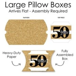 Big Dot Of Happiness We Still Do - 50th Wedding Anniversary - Favor Gift Boxes - Anniversary Party Large Pillow Boxes - Set Of 12 -Anagram Shop GUEST c01a853f 8421 4bc7 9e32 9894897127ce