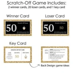 Big Dot Of Happiness Adult 50th Birthday - Gold - Birthday Party Game Scratch Off Cards - 22 Count -Anagram Shop GUEST c02f0663 58ff 4f15 b111 8d62e04c3d0b