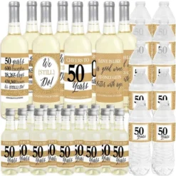 Big Dot Of Happiness We Still Do - 50th Wedding Anniversary - Anniversary Party Decorations - Beverage Bar Kit - 34 Pieces