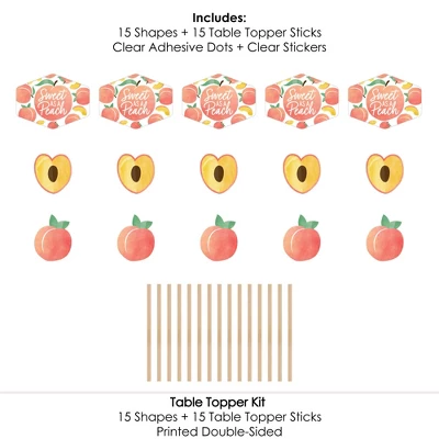 Big Dot Of Happiness Sweet As A Peach - Fruit Themed Baby Shower Or Birthday Party Centerpiece Sticks - Table Toppers - Set Of 15 5 Big Dot Of Happiness Sweet As A Peach - Fruit Themed Baby Shower Or Birthday Party Centerpiece Sticks - Table Toppers - Set Of 15 - Image 5