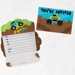 Big Dot Of Happiness Smash And Crash - Monster Truck - Fill-In Cards - Boy Birthday Party Fold And Send Invitations - Set Of 8 -Anagram Shop GUEST c33cb440 beab 4773 a412 d04349a8df9c