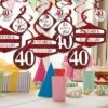 Big Dot Of Happiness We Still Do - 40th Wedding Anniversary - Anniversary Party Hanging Decor - Party Decoration Swirls - Set Of 40