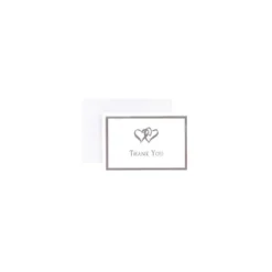 Masterpiece Studios Great Papers! Silver Foil Double Heart Thank You Note Cards And Envelopes 145000