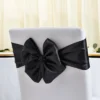 Sparkle And Bash 12 Pack Black Ribbon Chair Bows For Wedding, Baby Shower, Birthday Party Decorations