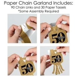 Big Dot Of Happiness We Still Do - 50th Wedding Anniversary - 90 Chain Links & 30 Paper Tassels Decoration Kit - Party Paper Chains Garland - 21 Feet -Anagram Shop GUEST c6214bb7 73ab 49f4 886c 1ba1520267c6