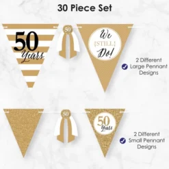 Big Dot Of Happiness We Still Do - 50th Wedding Anniversary - DIY Anniversary Party Pennant Garland Decoration - Triangle Banner - 30 Pieces -Anagram Shop GUEST c8b5c6e5 66ac 44cd af47 98f9e35cdeca