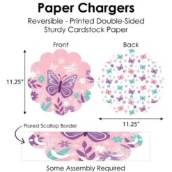 Big Dot Of Happiness Beautiful Butterfly Floral Baby Shower Or Birthday Party Paper Charger And Table Decorations Chargerific Kit Place Setting For 8 -Anagram Shop GUEST c8b9a29b 8fb6 4887 9d26 e26e099c94f6