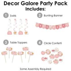 Big Dot Of Happiness Girl Little Pumpkin - Fall Birthday Party Or Baby Shower Supplies Decoration Kit - Decor Galore Party Pack - 51 Pieces