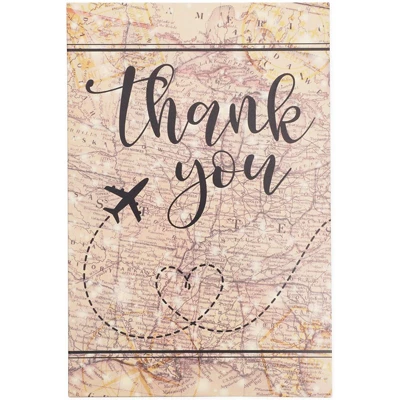 Pipilo Press 48 Pack Travel Thank You Cards With Envelopes, 4x6 Notecards With Airplane, Map, And Adventure Design, Brown 4 Pipilo Press 48 Pack Travel Thank You Cards With Envelopes, 4x6 Notecards With Airplane, Map, And Adventure Design, Brown - Image 4