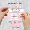Big Dot Of Happiness Pink Winter Wonderland - Holiday Snowflake Birthday Party And Baby Shower Game Pickle Cards - Pull Tabs 3-in-a-Row - Set Of 12