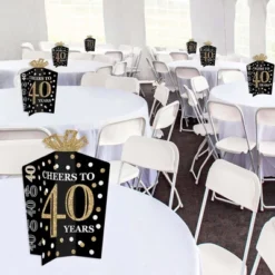 Big Dot Of Happiness Adult 40th Birthday - Gold - Table Decorations - Birthday Party Fold And Flare Centerpieces - 10 Count -Anagram Shop GUEST cb005a8e 0aa9 4f26 8e7e b67ec88321d9