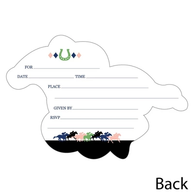 Big Dot Of Happiness Kentucky Horse Derby - Shaped Fill-in Invitations - Horse Race Party Invitation Cards With Envelopes - Set Of 12 2 Big Dot Of Happiness Kentucky Horse Derby - Shaped Fill-in Invitations - Horse Race Party Invitation Cards With Envelopes - Set Of 12 - Image 2