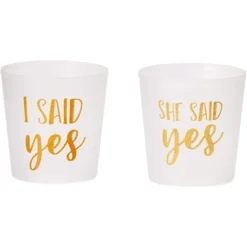 Juvale 15 Pack "She Said Yes" Disposable White Plastic Party Shot Glasses 3.7oz Bachelorette Party Supplies -Anagram Shop GUEST cc131889 0121 4fdc 812a 937b92cc563f